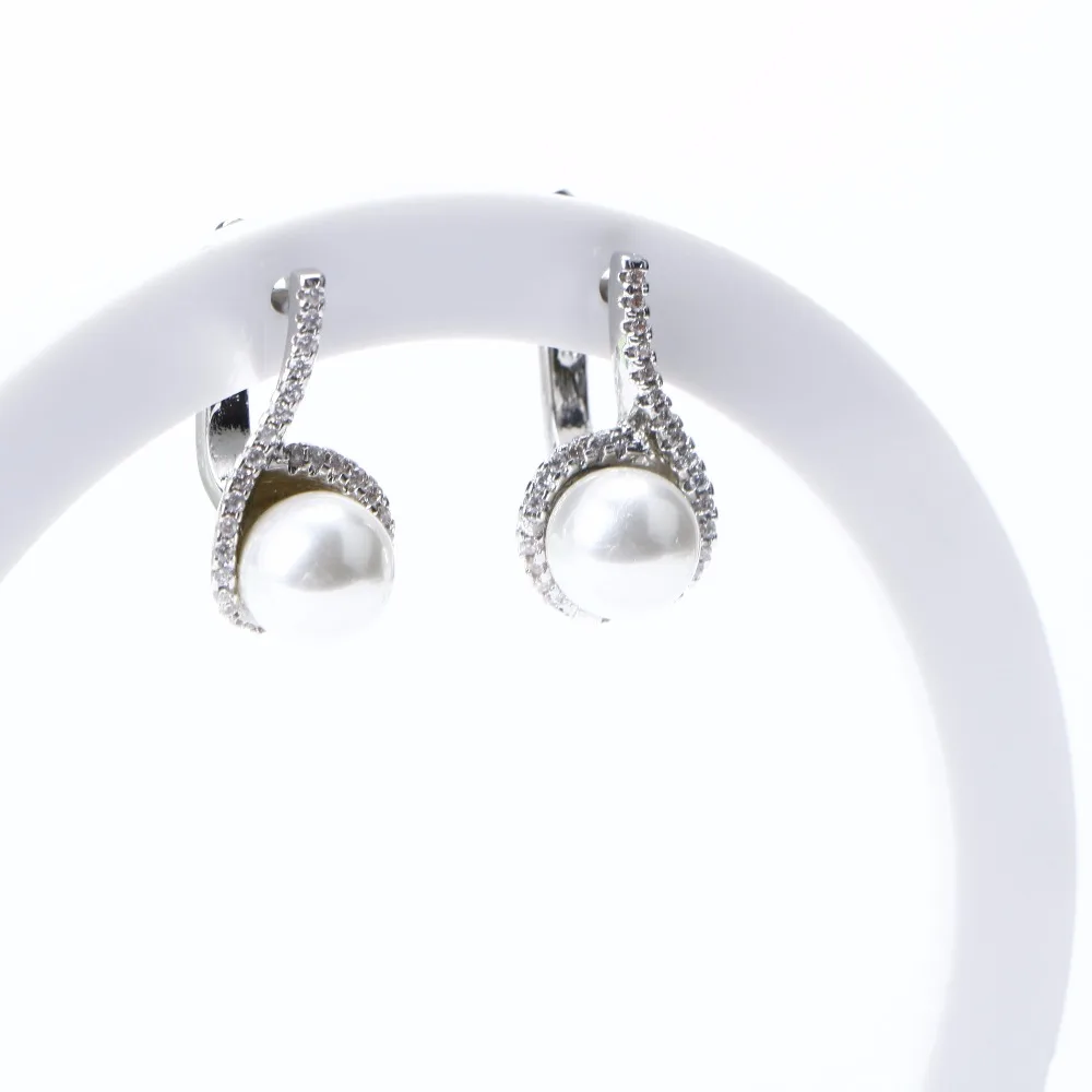 Женские Свадебные Ювелирные наборы с жемчугом из стерлингового серебра 925 пробы