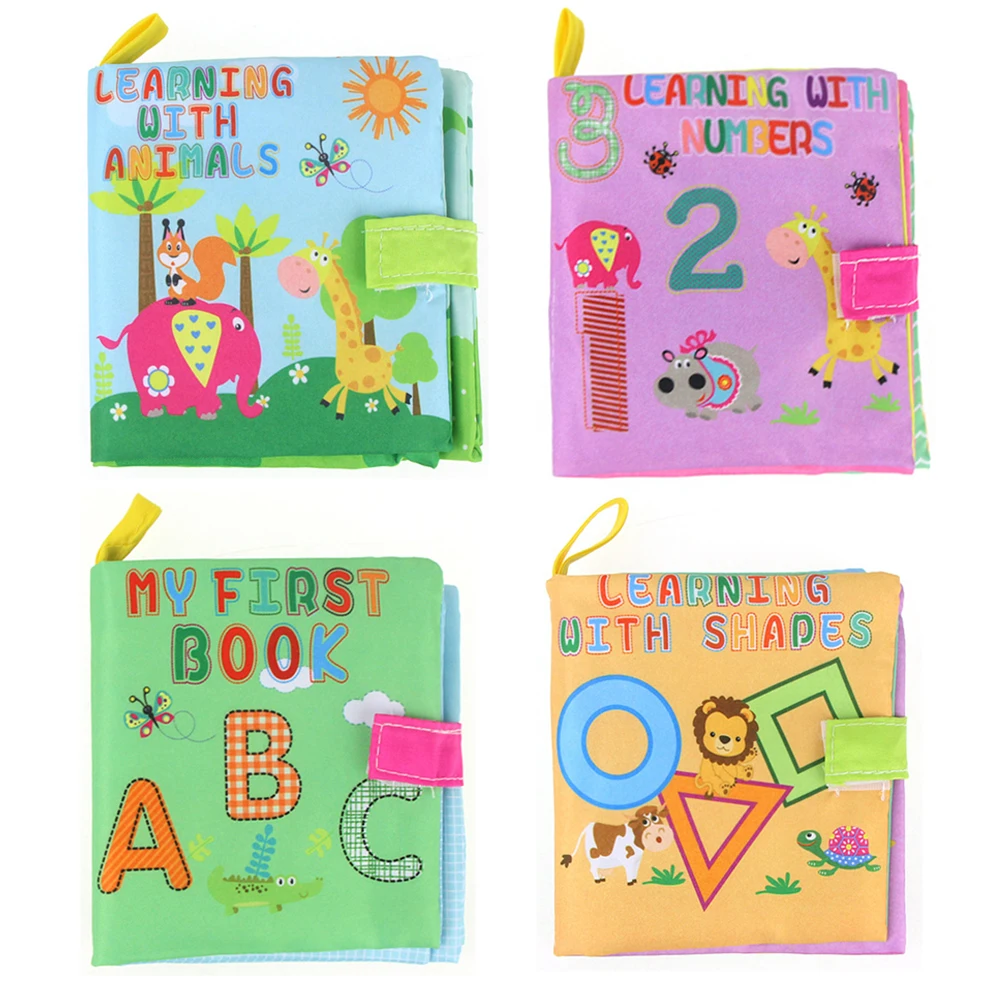 

1/4Pcs Baby Soft Cloth Books Toddler Newborn Early Learning Develop Letter Numbers Shape Cognize Reading Book Educate Baby Toys