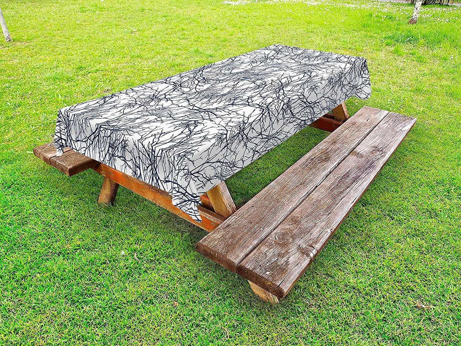 Абстрактный уличная скатерть ветка узор осенний сезон тематические монохромный