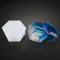 2021 new silicon diy crystal epoxy hexagonal storage box clay mold jewelry making gift box hexagon storage box mould