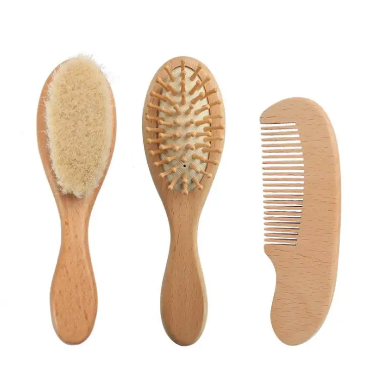 

beech wood comb Baby‘s shampoobath bath wool brush beech wood haircut broken hair