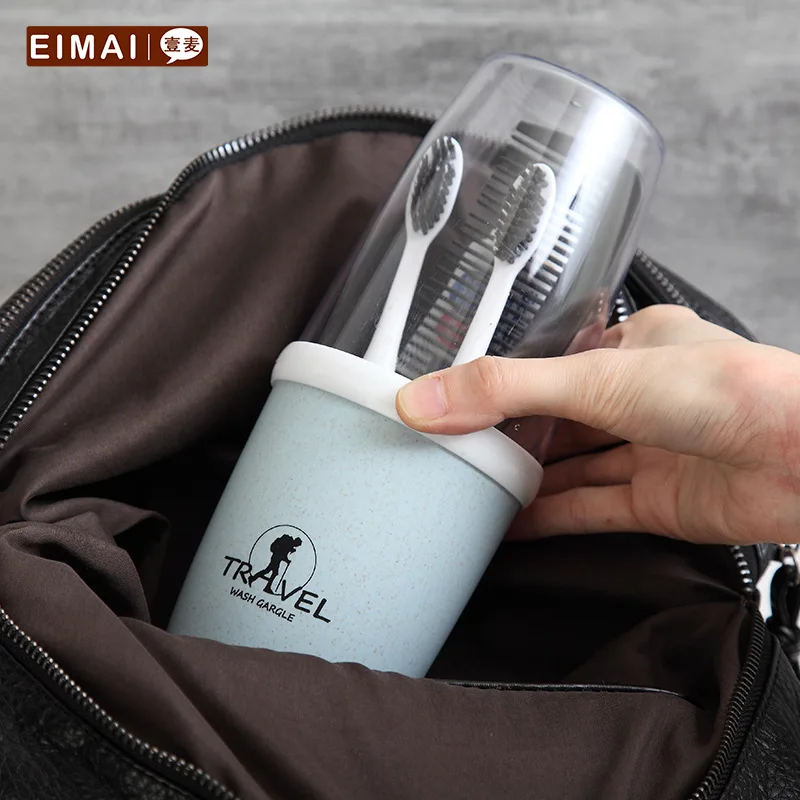 Дорожная коробка для зубной щетки из пшеничной соломы пластиковая портативная