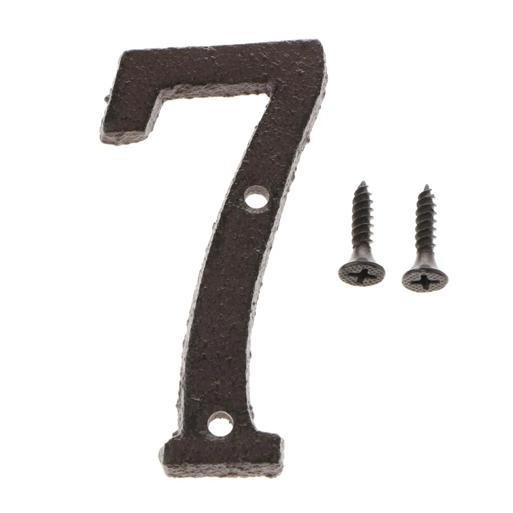 Металлический цифровой знак на дом чугунная табличка с цифрами 7 сделай сам кафе