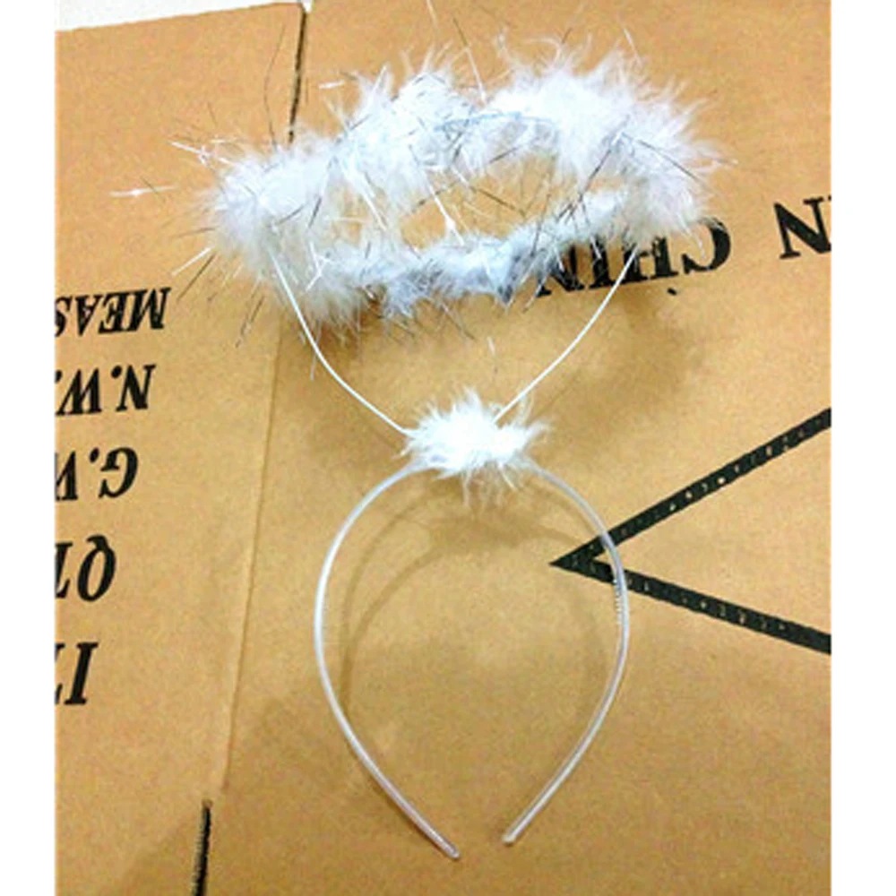 Перо гало белая Фея искусственное кольцо для детей или взрослых аксессуары волос