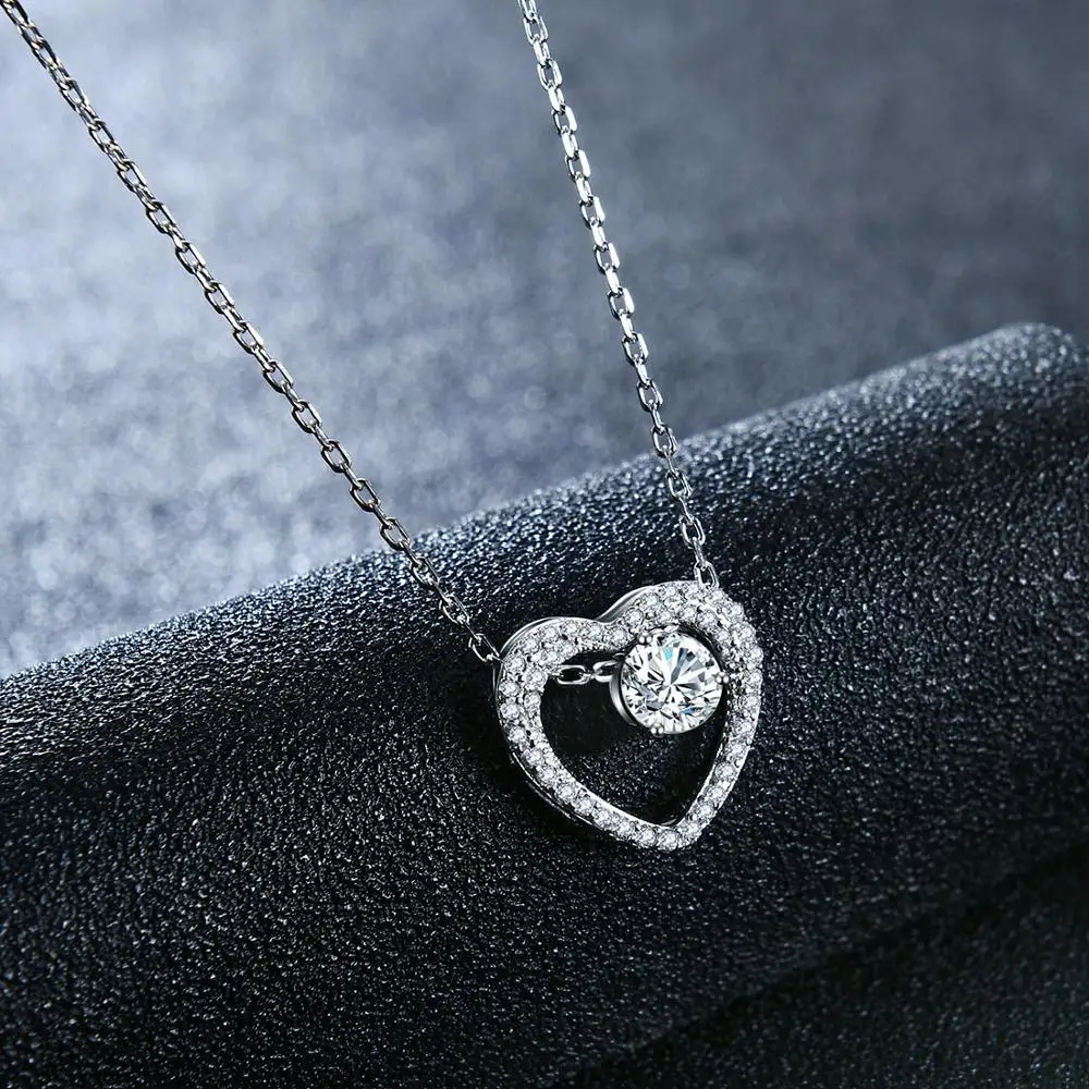 

E серебро 925 пробы , ожерелье с кулоном в виде сердца, цепочка с кубическим цирконием ААА, ожерелье для женщин, годовщина, хорошее ювелирное из...