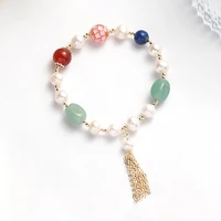 baroque pearl women bracelets on hand chain bangles jewelry aesthetic fashion female popular now new 2021 vintage classic casual