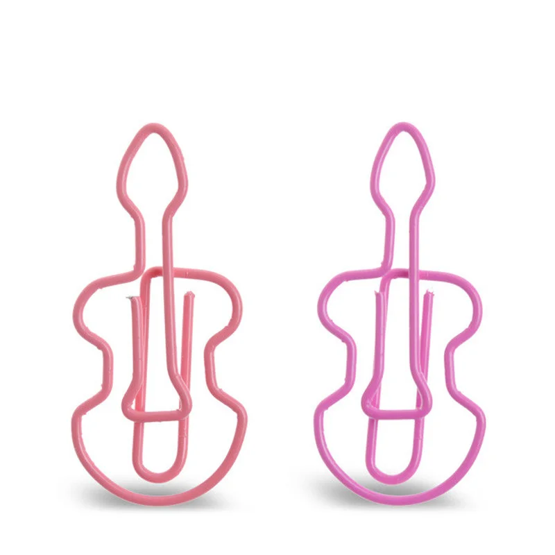

6pcs Violin Paperclip Bookmark music Planner Binder Memo Clips Soft Magnetic Metal Paper clip Musical Notes Office Binding