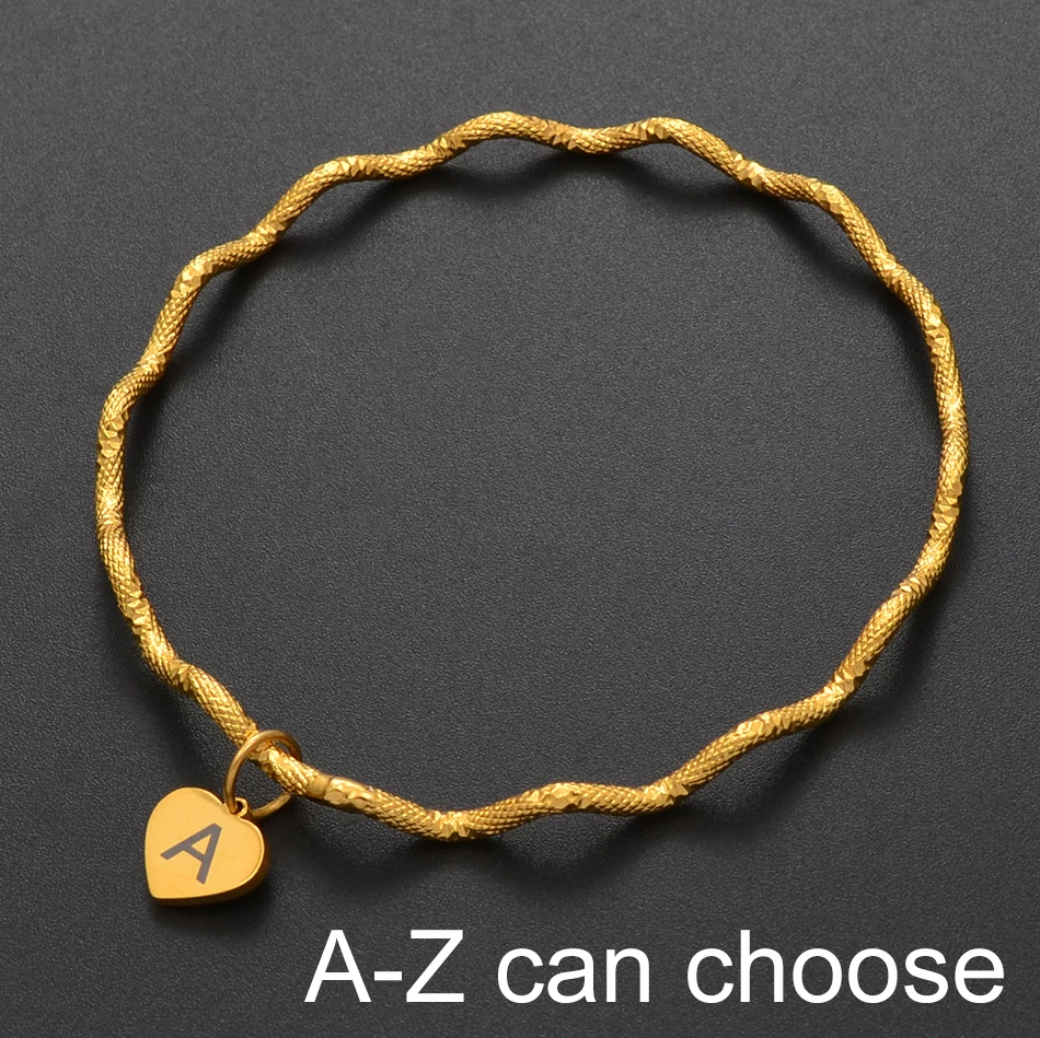 

Anniyo Size 6cm, A-Z 26 Letters Bangles Initial for Women Girls Fashion English Alphabet Thin Bracelets Jewelry #017807