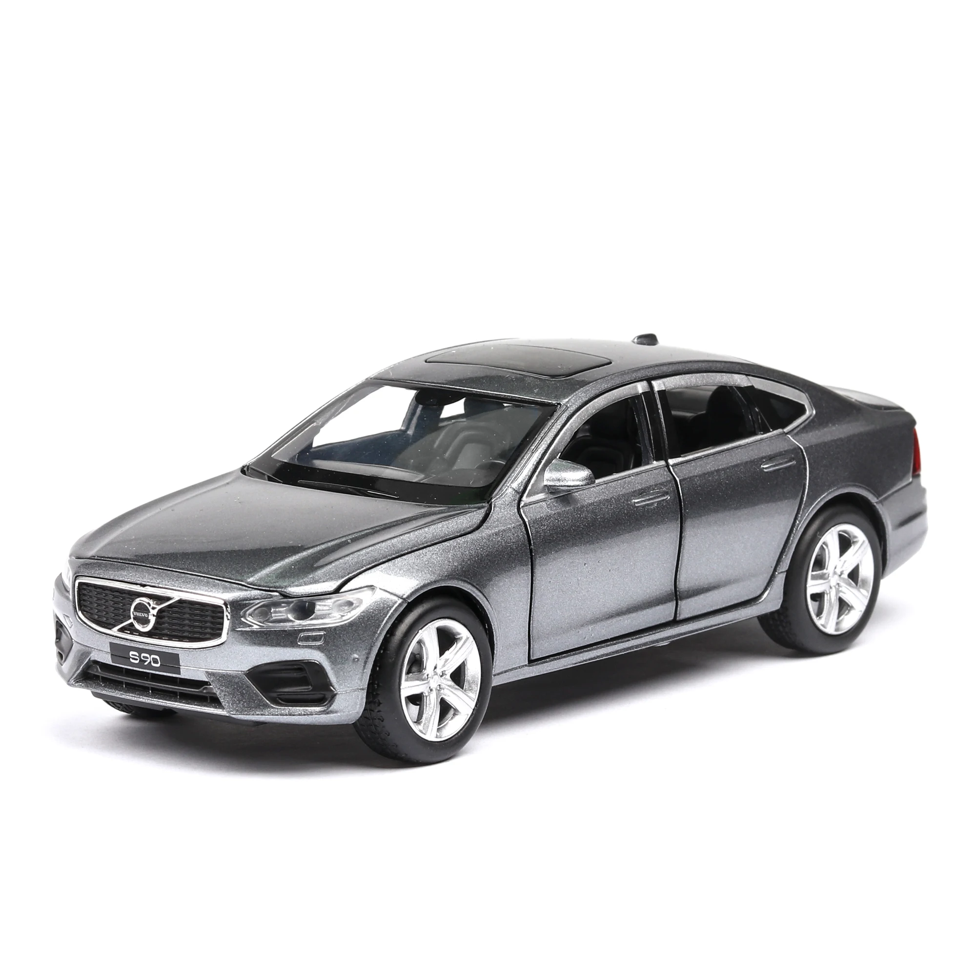 Diecast 1:32, новинка, S90, модели автомобилей, металлическая модель, звук и светильник, оттягивается для детей, 6 дверей, можно открыть, Миниатюрная игрушка ZW