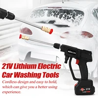 21v cordless portable lithium electric car washing tools 4lmin utility tool with 5 meters water pipe2 nozzlesfoam pot filter