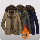 Куртка мужская зимняя с капюшоном, теплая ветрозащитная парка на флисе, на молнии, Повседневная модная верхняя одежда