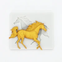 running horse silicone mold resin kitchen baking tool diy cake pastry fondant moulds chocolate dessert lace decoration supplies