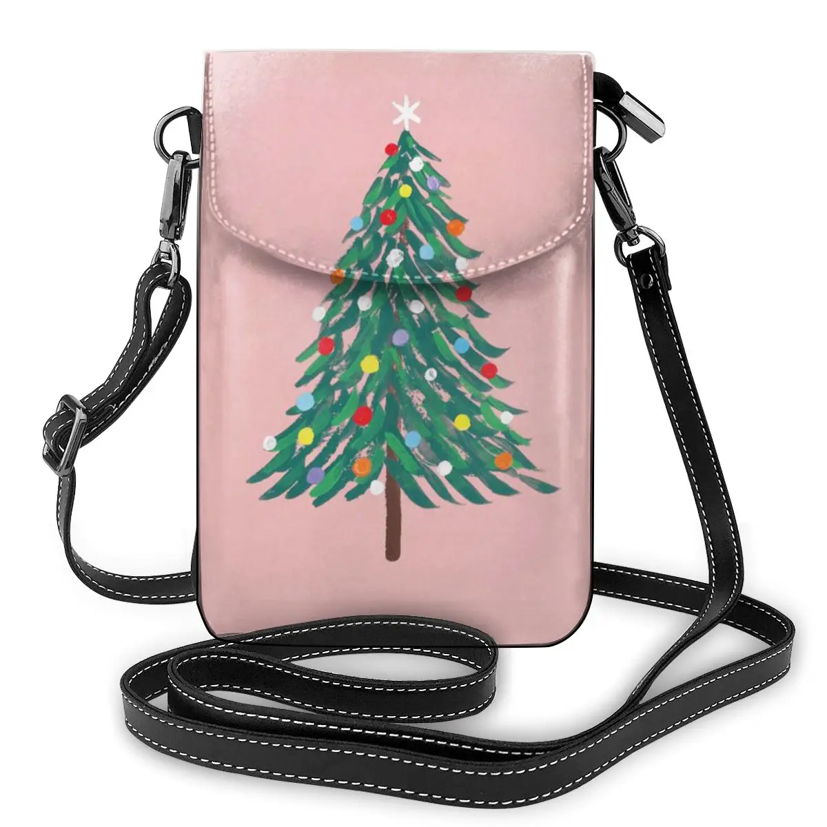 Женская сумка на плечо с откидной крышкой и принтом ёлки | Багаж сумки