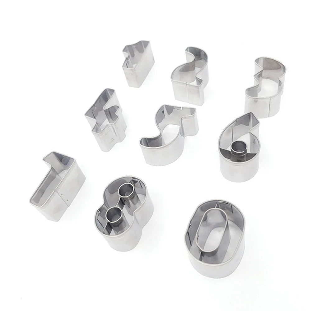 

Cookie Cutters Moulds 9PCS/Set Puzzle Numbers 0-9 Arabic Numerals Cute Candy Biscuit Mold DIY Stainless Steel Baking Tools