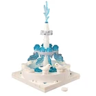 Блокирующий город MOC игрушки для детей круговой фонтан маленькая птица красивые сине-белые подарки для друзей строительные блоки сделай сам