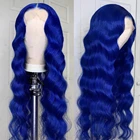 Gossamelle Королевский синий парик, синтетические кружева, фронтальные, свободные, с натуральной линией волос, средней части, натуральный, косплей, кружевной парик