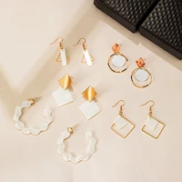 xp 2020 korean statement earrings geometric acrylic drop earrings for women fashion design lightweight beautiful summer jewelry