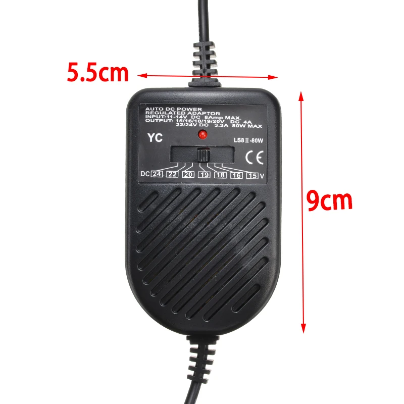 Универсальное автомобильное зарядное устройство DC адаптер для ноутбука + 8