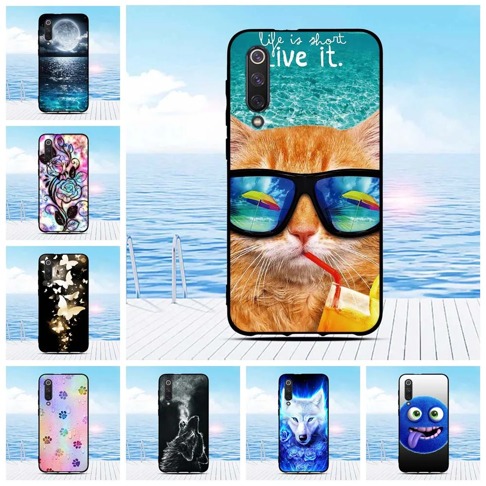 Phone Case For Xiaomi Mi 9 SE Silicone Capa TPU Relief Cartoon Mi9 Coque 3D Print Funda |