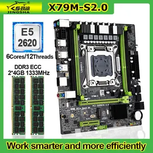 x79 motherboard combo xeon e5 2620 cpu lga 2011 8gb ddr3 ecc ram nvme m 2 ssd gaming office pc placa mae set x79 assembly kit free global shipping