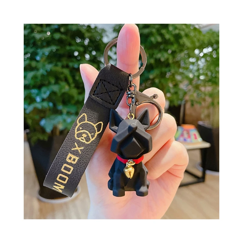 

Acrylic Cartoon Dog Keychain Miniature Bulldog Figurine Animals Keyring Charm Keychains Keychain for Couple Gift Party