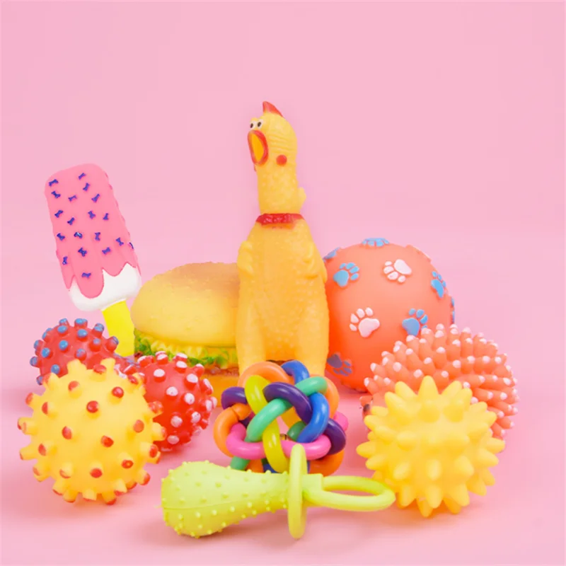 Игрушка для собаки в форме шарика цветное резиновое покрытые со звоночком ПЭТ