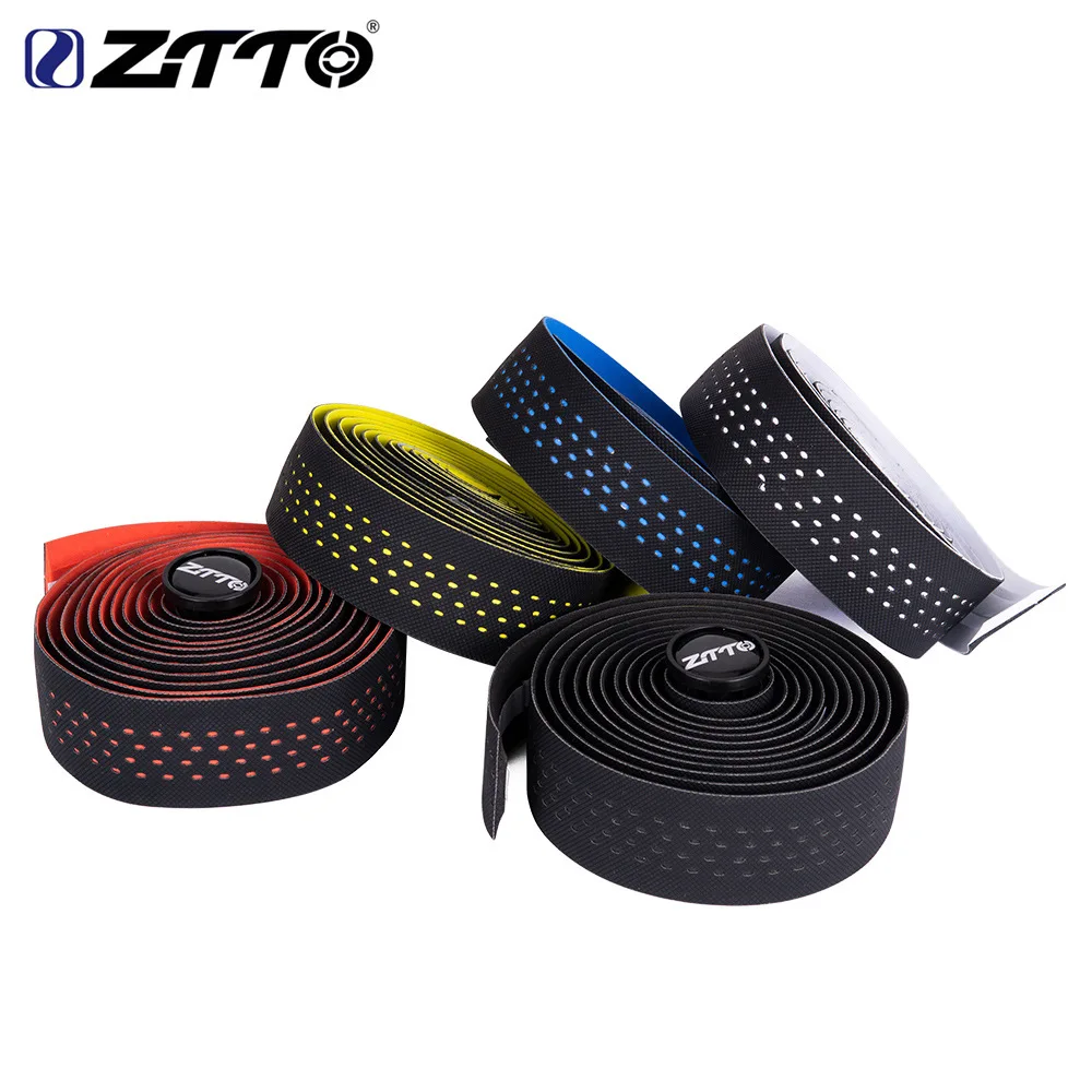 

Road Bike Straps with Color Surround +2 Plug Breathable Sweat-absorbent High Quality Shockproof Shockproof EVA PU Handlebar