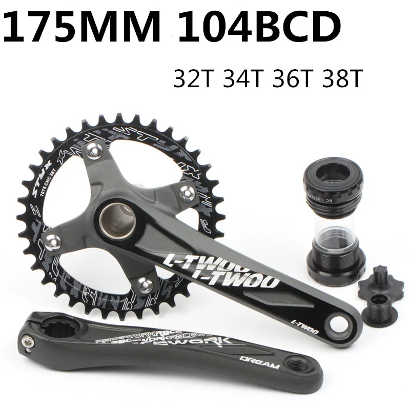 Велосипедный Кривошип 104BCD MTB велосипедный из алюминиевого сплава с нижней