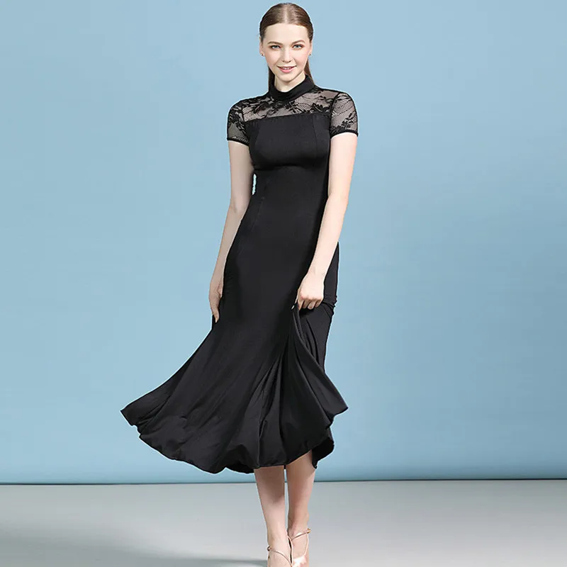 Красное Бальное танцевальное платье для женщин с длинными рукавами танцы Вальс