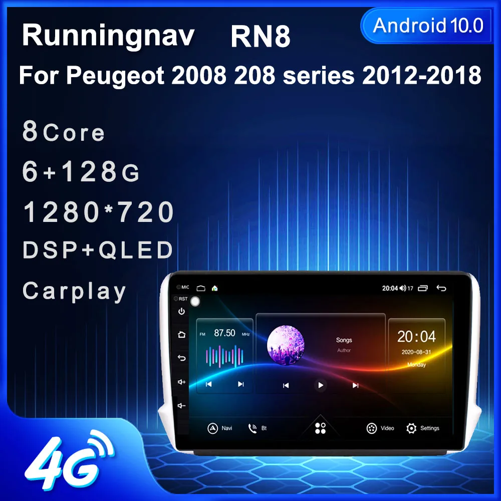

4G LTE Android 10.1 For Peugeot 2008 208 Series 2012-2018 Multimedia Stereo Car DVD Player Navigation GPS Radio