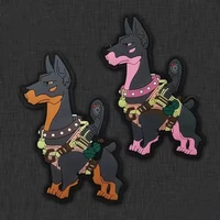 german k9 tactical dog pvc patches skill animal war dog two color cartoon doberman badge for clothing applique stickers