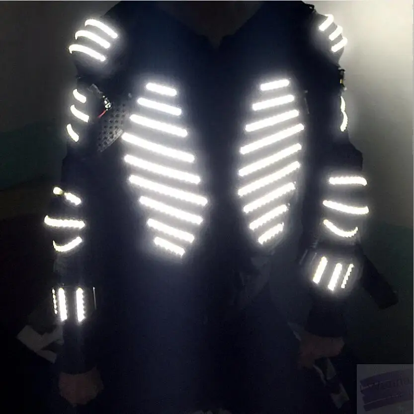 Карнавальные светящиеся костюмы Дискотека LED жилет плащ для женщин Робот танец led