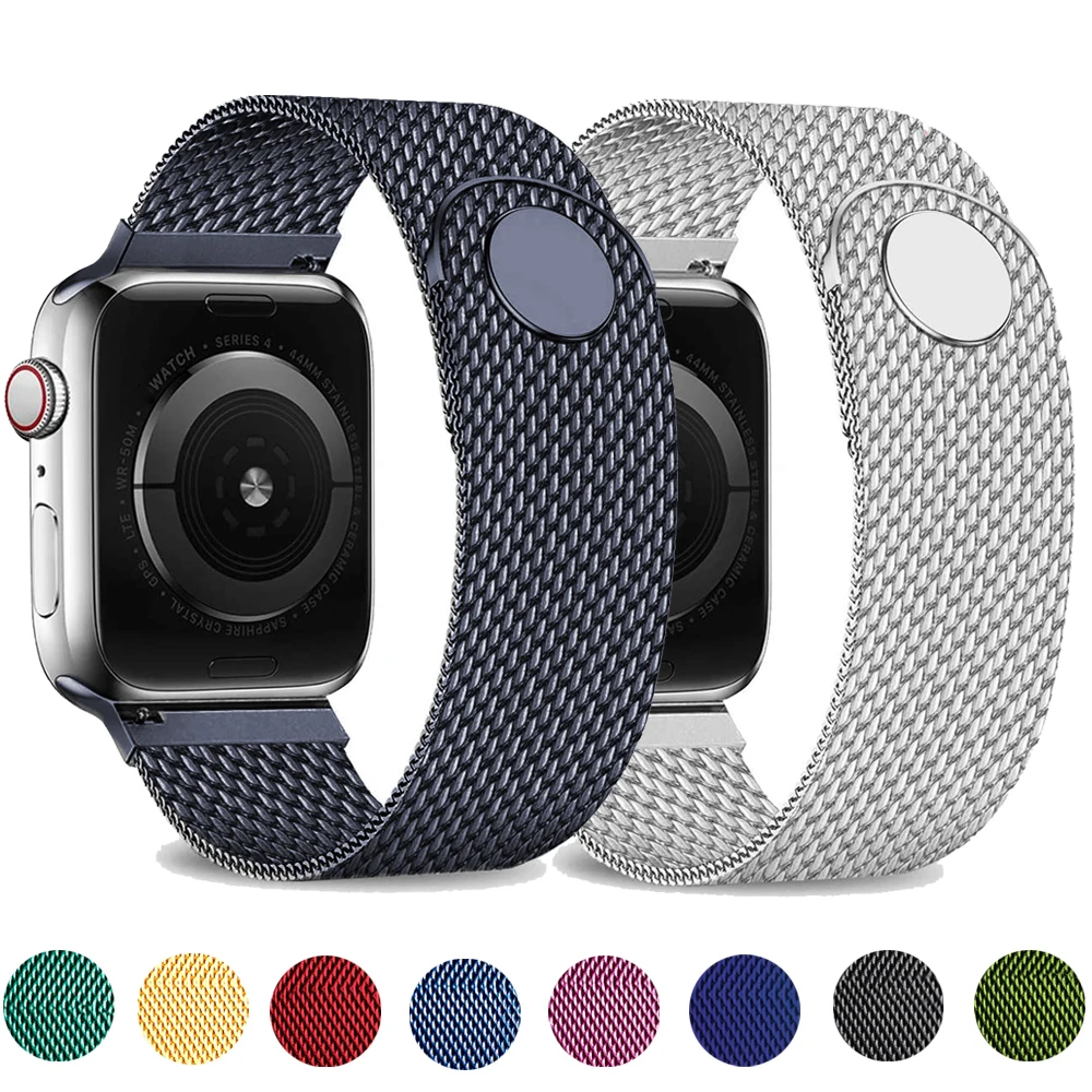 

Milanese Loop For Apple watch 5 band 44mm 40mm iwatch 3 4 5 6 SE Metal Mesh bracelet women correa apple Watch 42mm 38mm strap