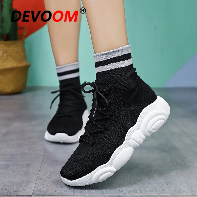 Женские кроссовки для бега на открытом воздухе дышащие с высоким верхом женская