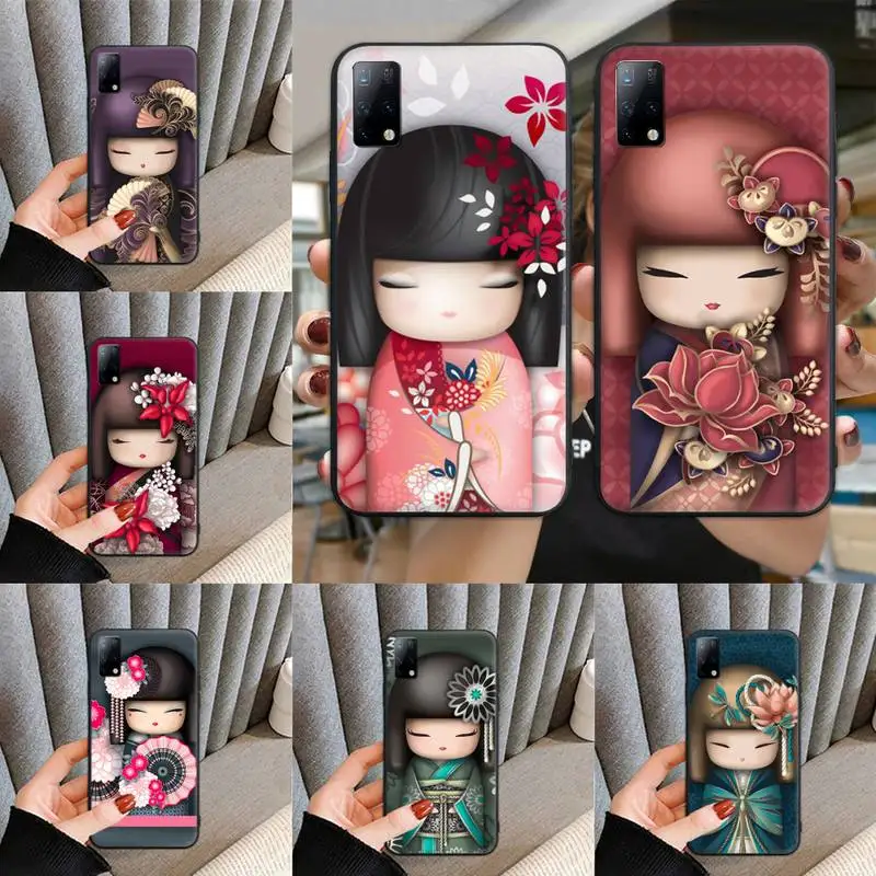 

kawaii Japanese Kokeshi doll Phone Case for Samsung note3 note5 note7 note8 note9 note10 note20 pro ultra Cover