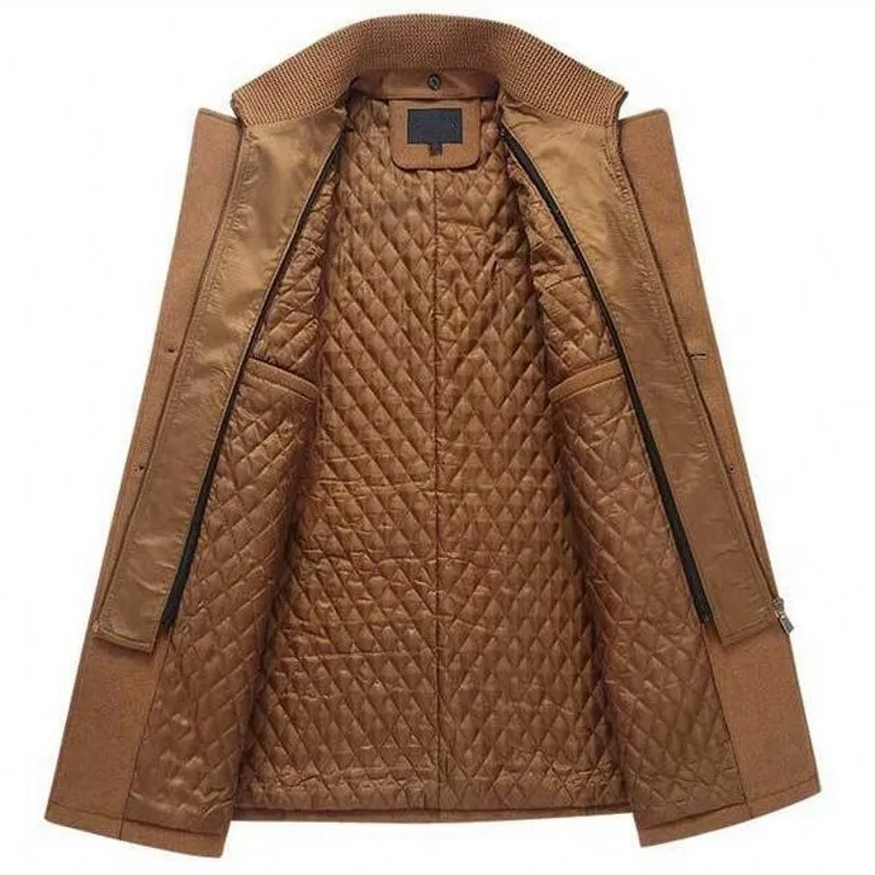 Новинка 2020 зимние мужские повседневные шерстяные пальто модное однотонное на