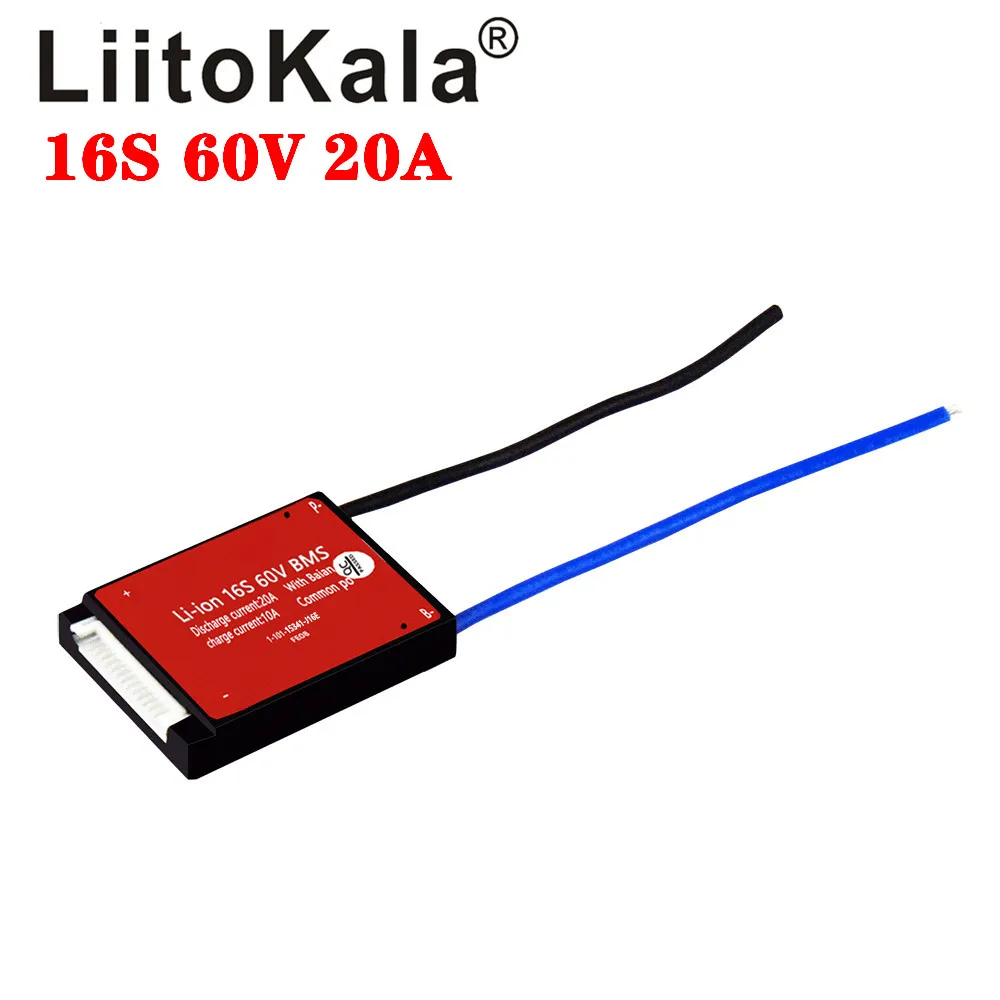 

LiitoKala Li-ion 16S 60V 20A 18650 PCM battery protection board BMS PCM with balanced lithiumion lithium battery module