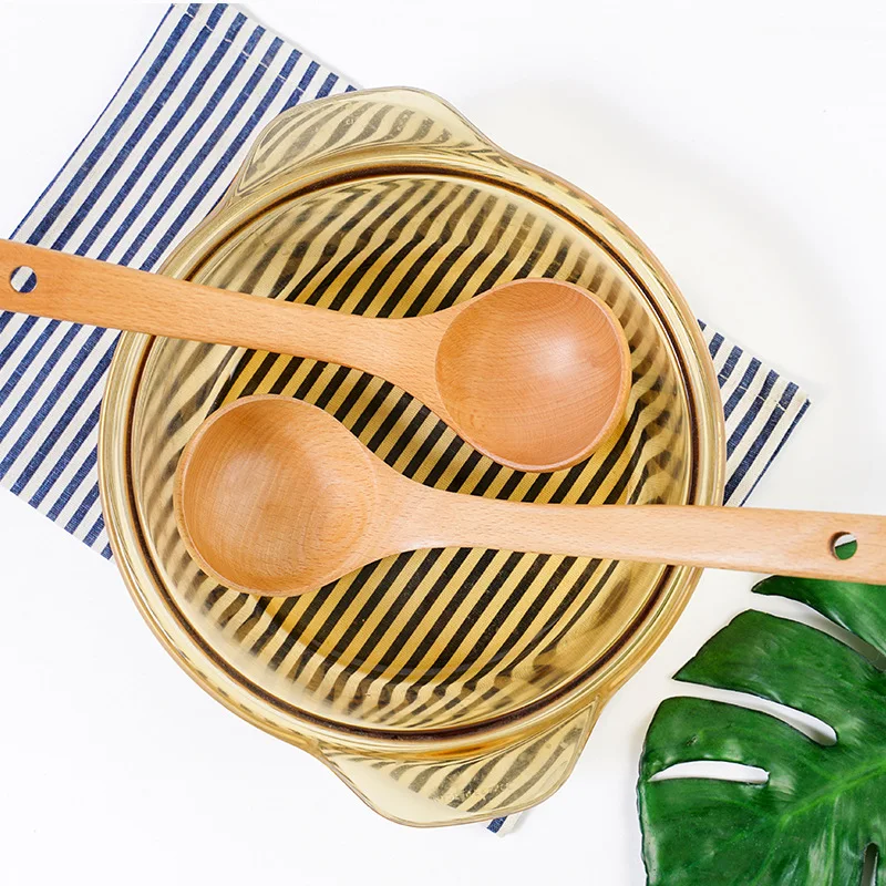 Кухонная деревянная ложка для каши большая прочная глубокая