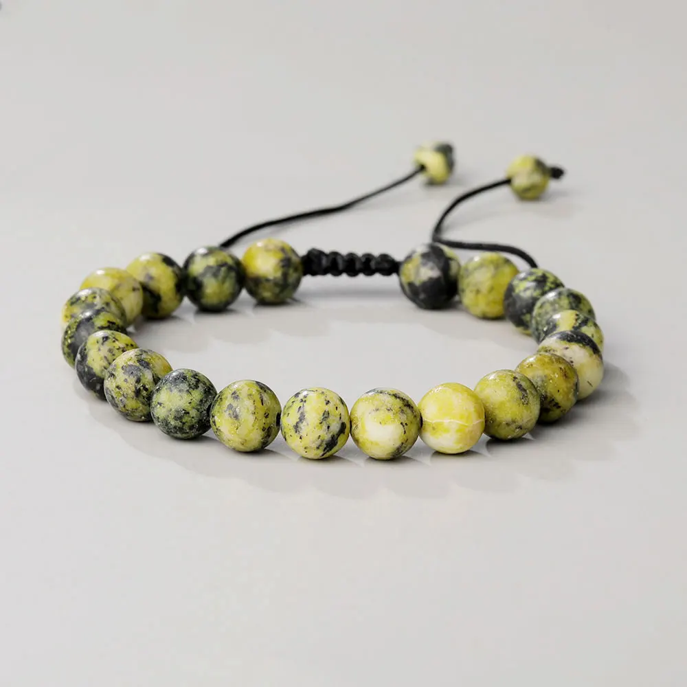 

Fashion Natural Stone Beads Bracelet Handmade Adjustable Rope Bracelets for Women Men Prayer Healing Stone Braided Jewelry 2021
