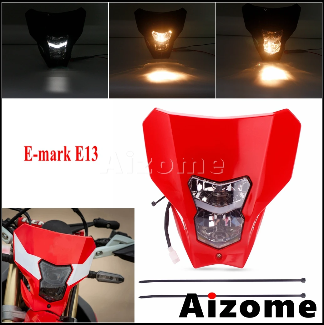 

Фонарь головного света с лампочкой, H7, 35 Вт, светодиодная обтекатель Supermoto для Honda CRF450L, CRF450XR, фонарь для кроссового велосипеда, эндуро, 2019 2020
