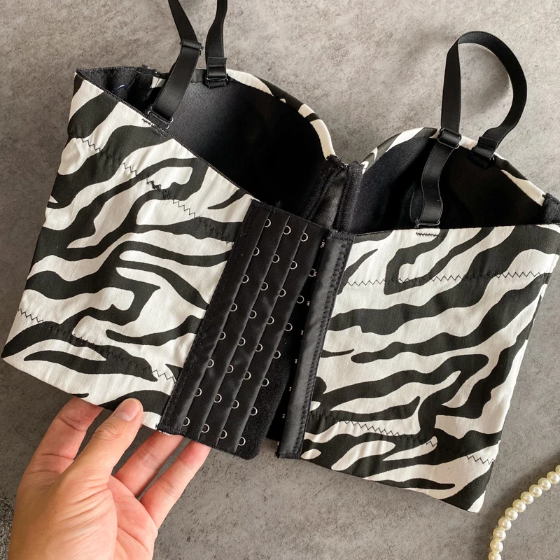 Бюстье корсет в виде зебры готический рыбьей кости верхний женский клубный