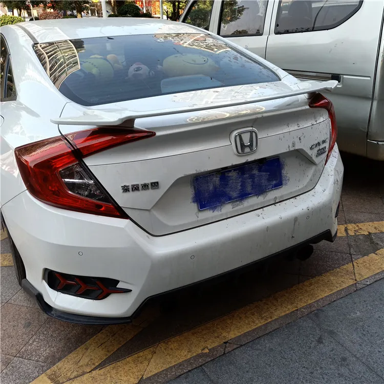 Спойлер для заднего крыла автомобиля черный спойлер Honda Civic 2016 2017 2018 высокого