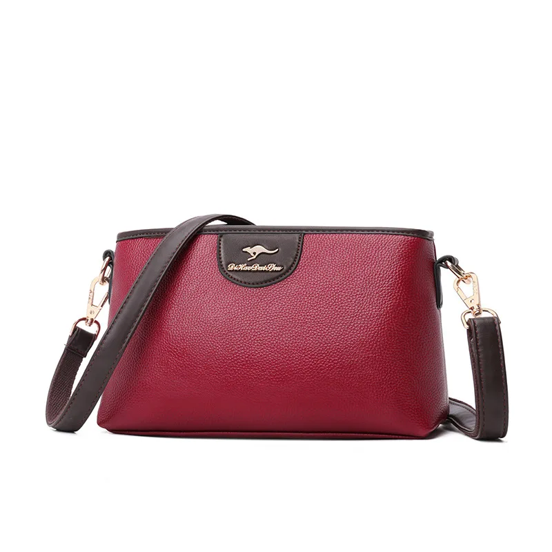 

Casual Trendyol Leather Solid Simplicity Crossbody Bags For Women Luxury Designer Multiple Pockets Black Mommy Vintage Handbags