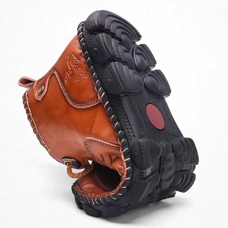 

High Quality Winter Boots For Men Real Leather Boots 2020 Autumn Plus Size Retro Cowhide Men's Boots High Top Outdoor Non-Slip