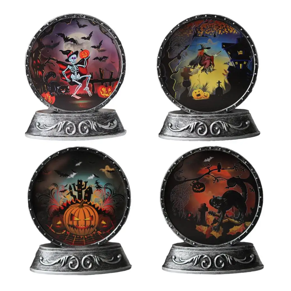 

Фонарь, ночсветильник, Хэллоуин, настольная лампа с орнаментом, декоративный реквизит, Ретро Бронзовая зеркальная лампа