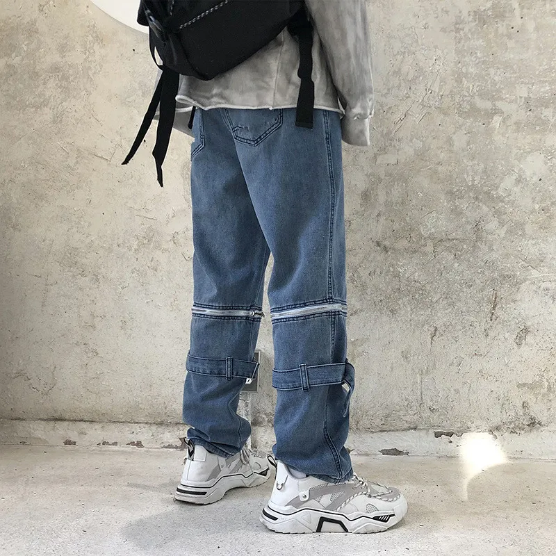 

M-3XL Plus Size Men Wide Leg Jeans Mens 2021 Autumn Spring Hip Hop Streetwear New Loose Straight Baggy Denim Pants Male Brand