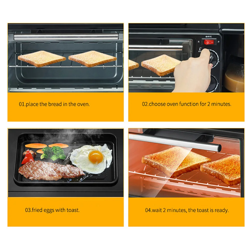 Breakfast Machine Toaster Electric Oven Practical Convenient Multi-Function 3 in 1 1050W 50HZ Kitchen Sandwich Maker Household | Бытовая