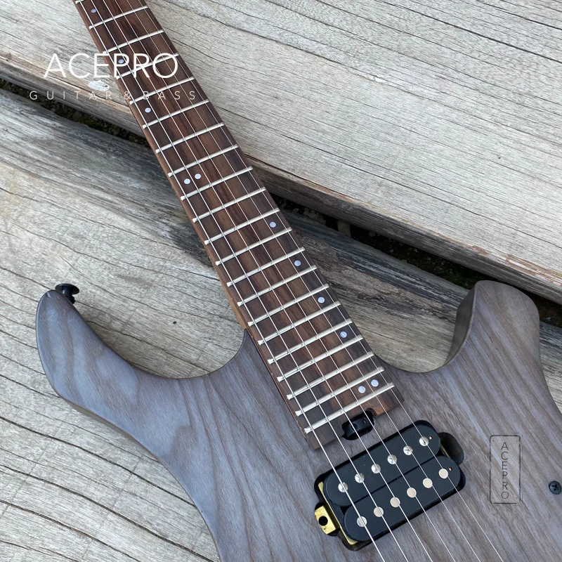 Новое поступление электрическая гитара Acepro без головы корпус из сатина и черного
