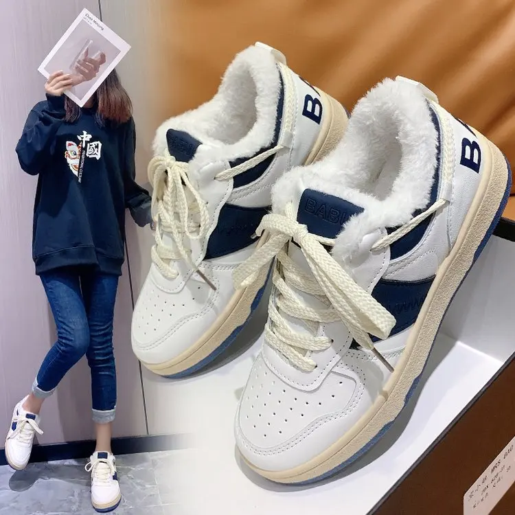 

Женские кроссовки с вулканизированной подошвой, зимние универсальные кроссовки белого цвета