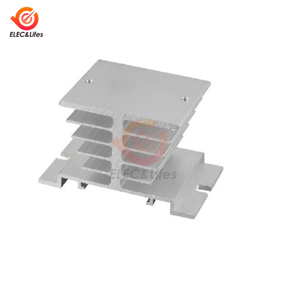 Relay Radiator Твердотельные реле SSR-10DA SSR-25DA SSR-40DA 10A 25A 40A на самом деле 3-32 В постоянного тока в переменный 24-380V AC SSR 10DA 25DA 40DA реле преобразователь «сделай сам» - Габаритные размеры: Relay Radiator